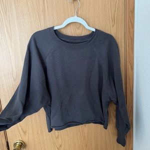aerie | offline cropped raw edge crew neck sweatshirt
